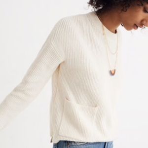 Madewell Patch Pocket Sweater Cream